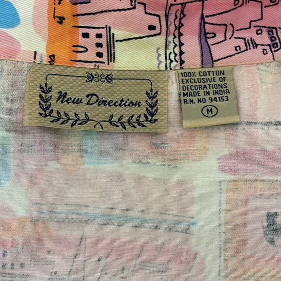 New Direction Colourful Pink Jacket Button up with collar size Medium - Picture 9 of 10